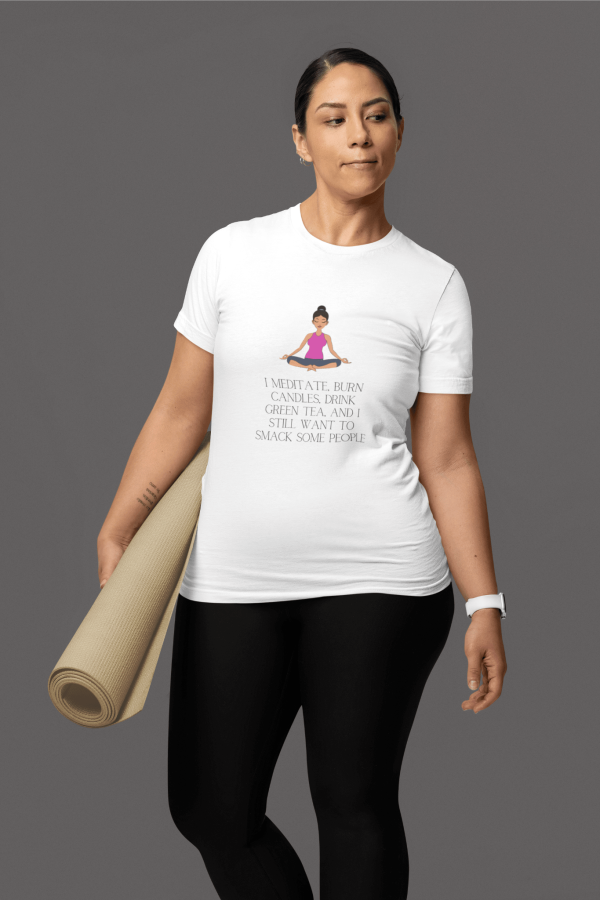 Tricou „I Meditate…” – Când zen-ul întâlnește realitatea - 100% Bumbac Organic