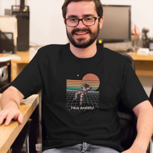 Tricou „F#ck Anxiety!” – Synthwave Chill & Liberation - 100% Bumbac Organic