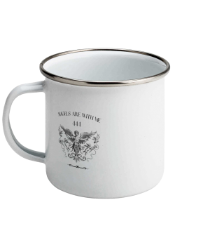 Cană Emailată „Angels Are With Me 444” – Heavenly Morning Ritual Cană Emailată „Angels Are With Me 444” – Heavenly Morning Ritual