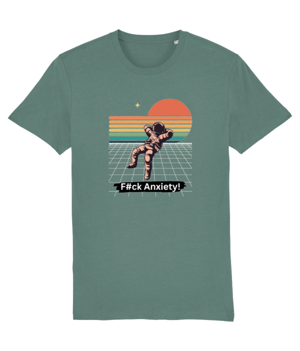 mockup-efa57d1c6837673fe930418dcd95538c.png Tricou „F#ck Anxiety!” – Synthwave Chill & Liberation - 100% Bumbac Organic